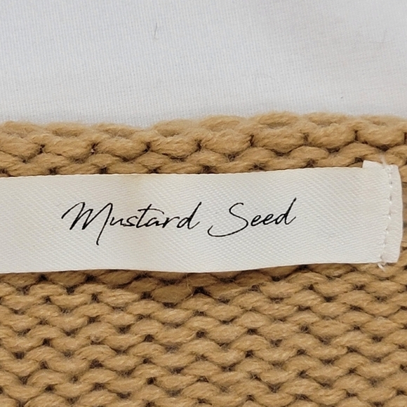 MUSTARD SEED Women's Size Small Oversized Drop Shoulder Striped V-neck Sweater - Picture 7 of 8